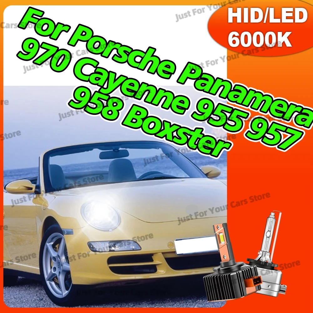 

2x 6000K 12V D1 D1S HID/LED Headlight Bulbs For Porsche Panamera 970 970.1 970.2 Cayenne 955 957 958 2007-2014 Boxster 2000-2008