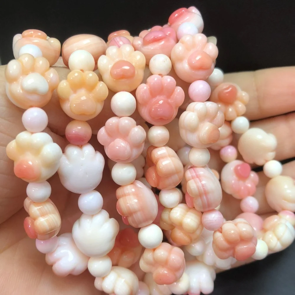 natural-shell-stone-cat-pad-bead-bracelet-crystal-healing-fengshui-stone-fashion-gemstone-women-jewelry-gift-1pcs-12mm