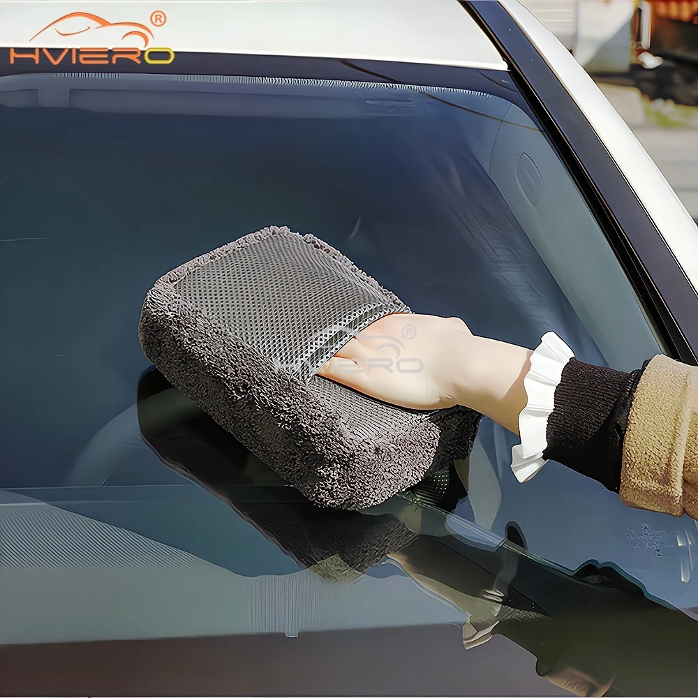 Car Wash Sponges Coral Velvet High Density Waxing Absorbent Wipe Beauty Products Maintenance Professional Brush Cleaning Curing