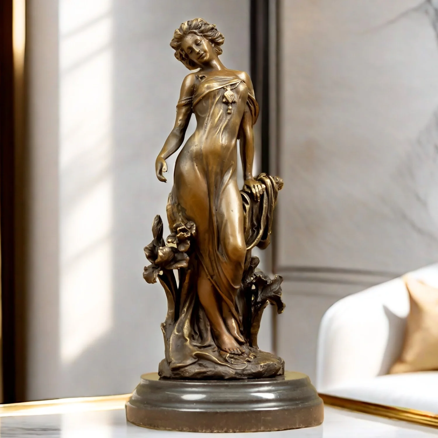 Bronze Aphrodite Sculpture Greek Myth Aphrodite Bronze Statue Goddess Of Love and Beauty For Home Art Decor Classic Ornament