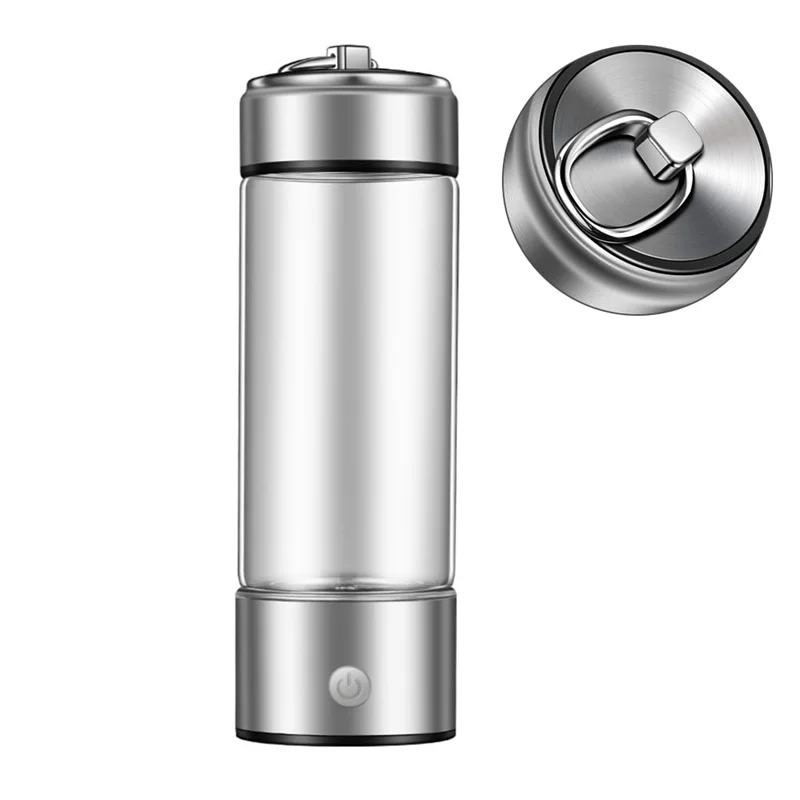 Bouteille d'eau d'hydrogène avancée, Machine ioniseur d'eau Portable Rechargeable avec technologie SPE, pour la maison, le bureau et les voyages argent