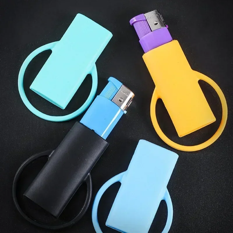 Funda de silicona de Color para encendedor, Protector de almacenamiento seguro, manga envolvente, accesorios para cigarrillos