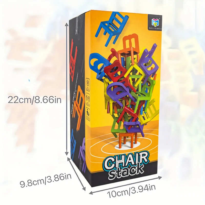 24-42pc folding chair stack children's puzzle toy parent-child interactive game for kids chair stack party juego tabletop games - Image 6