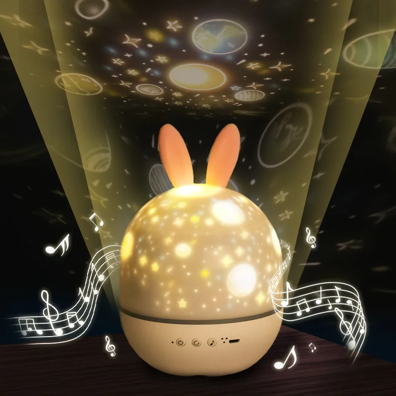 

Night Lamp Projector Rotating Starry Sky Bedroom Decor Bluetooth Music Speaker LED Lamp for Kids Children's Gift