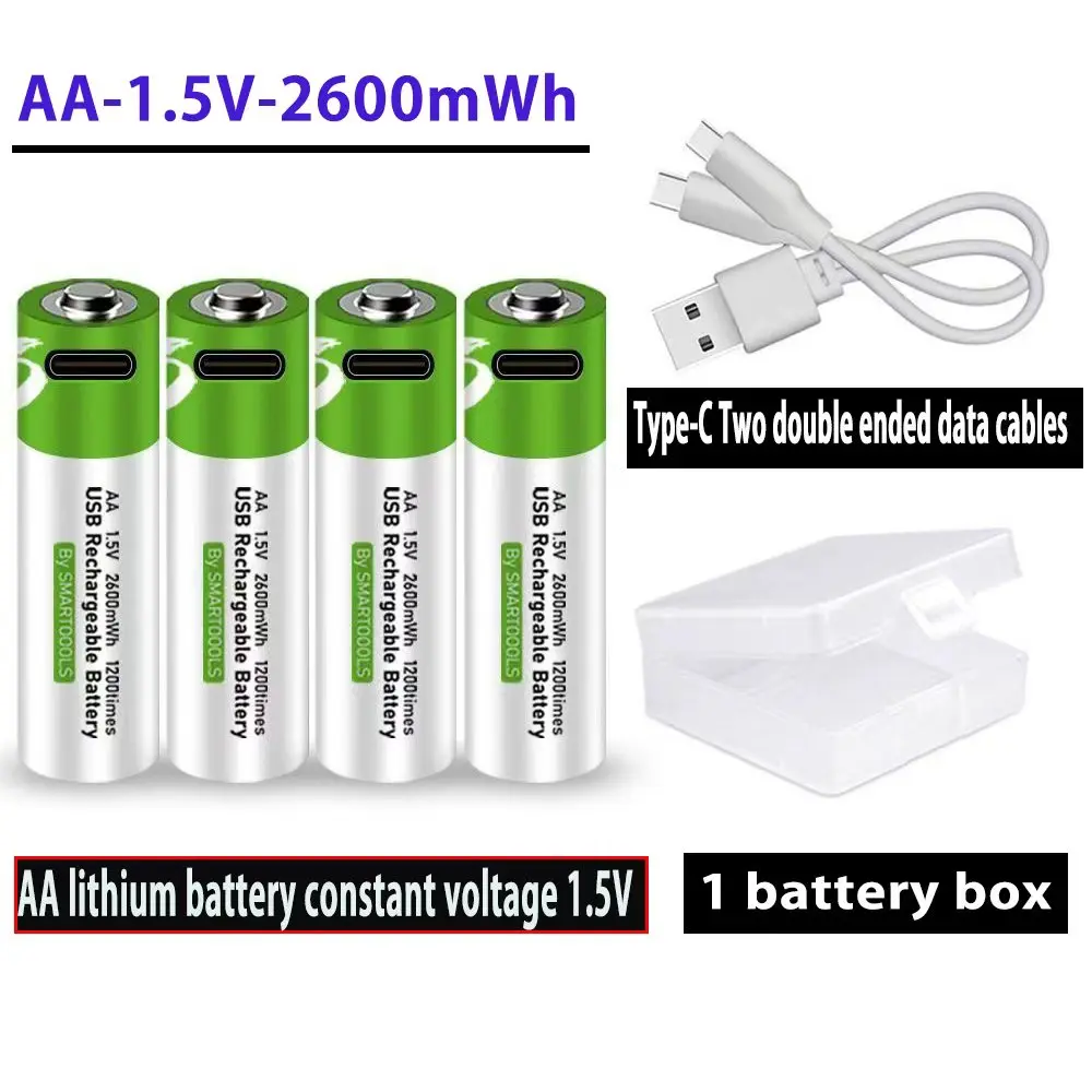 واجهة TYPE-C بطارية ليثيوم AA قابلة لإعادة الشحن 1.5V2600mWh، تستخدم للتحكم عن بعد في سيارات الألعاب. منفذ Microphone.USB #1
