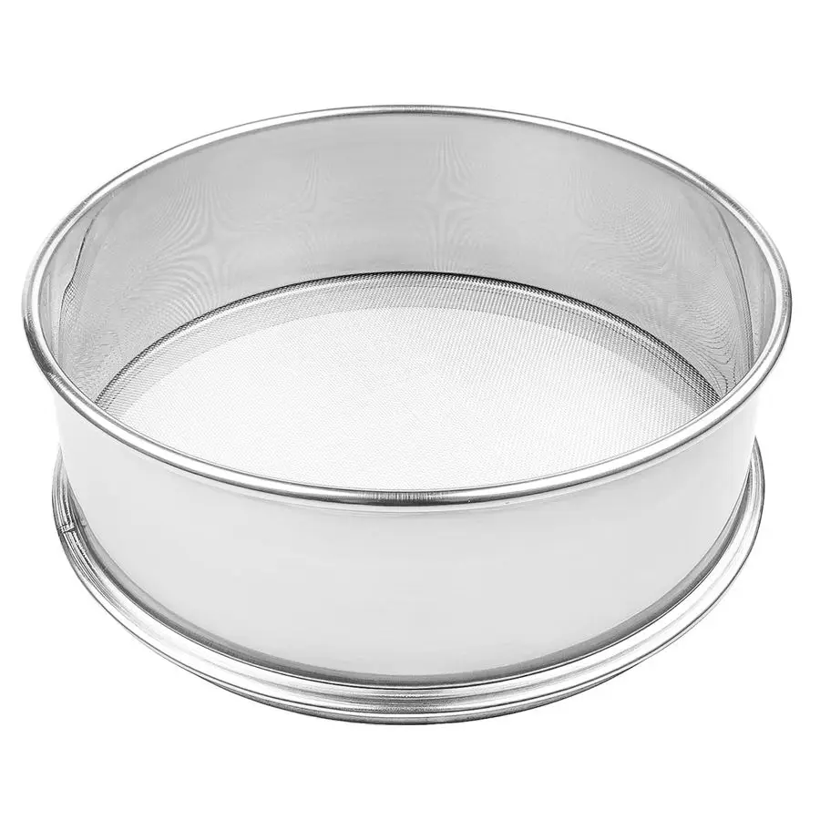 

Stainless Steel Flour Sifter Fine Mesh Round Flour Sieve for Baking 12 Diameter x 2.5 High 50 Mesh Hole Size 0.3mm