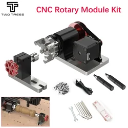 TWOTREES Rotary Module Kit CNC Engraving Machine TTC450 4th Axis Rotating Axle Tailstock Cnc Separator Head 4-Jaw Chuck 60mm