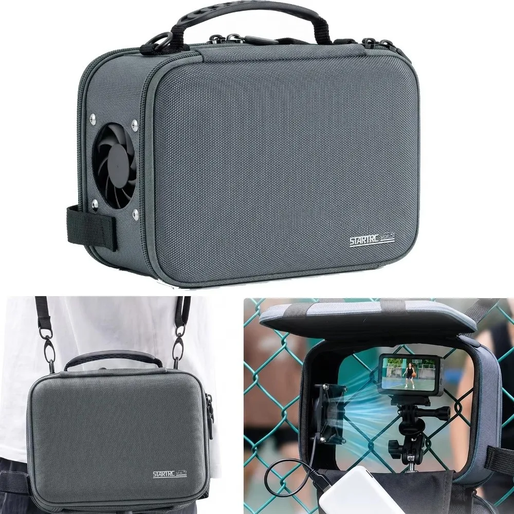 Universal Action Camera Fence-Shooting Cooling Case Fence Mount Camera Bag for DJI Action 6/5/4/Nano/Pocket/Insta360
