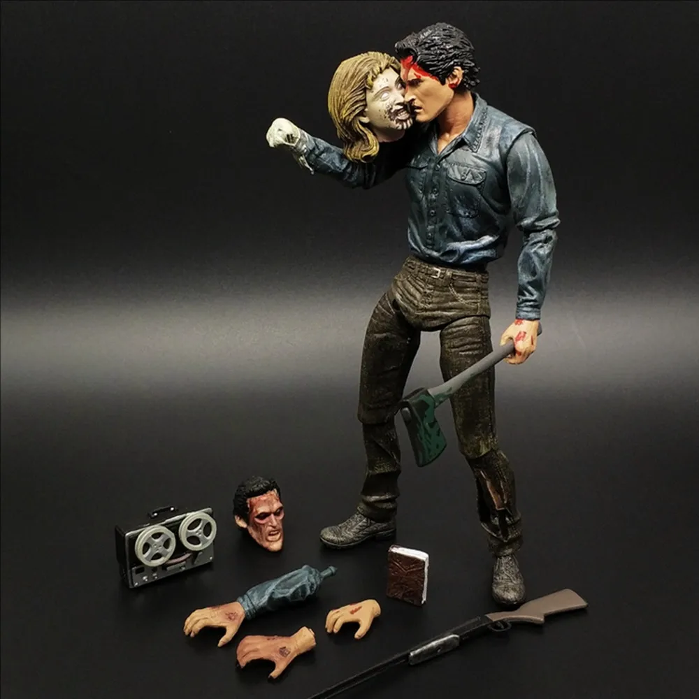 NECA Evil Dead 2 Horror Movie Figure Youth Injured ASH Movable Joint Model Figure Toy Collection Ornament Halloween Gift