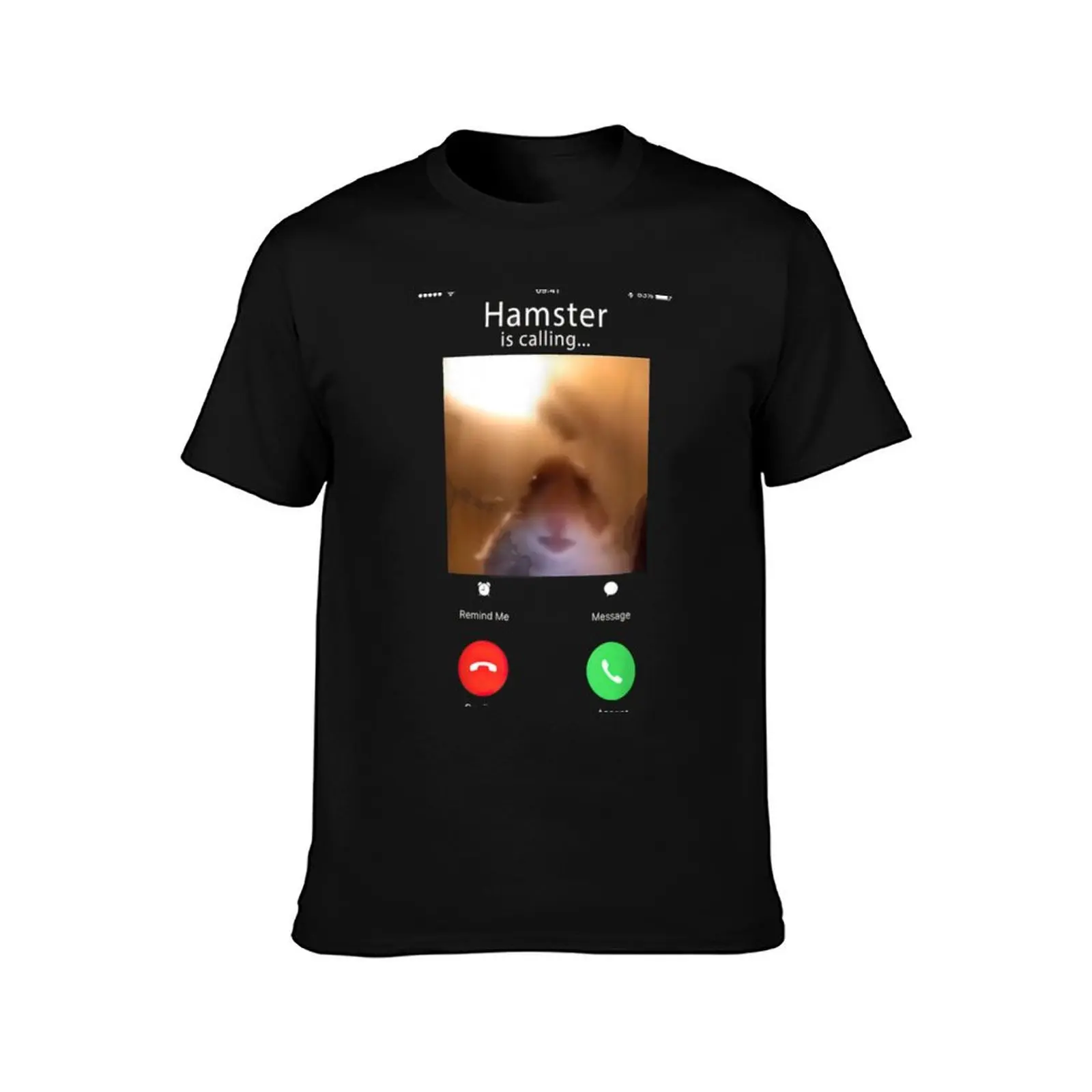 dank meme hamster staring front camera hamster calling T-Shirt Casual Pattern Print Tee Shirt T-Shirt