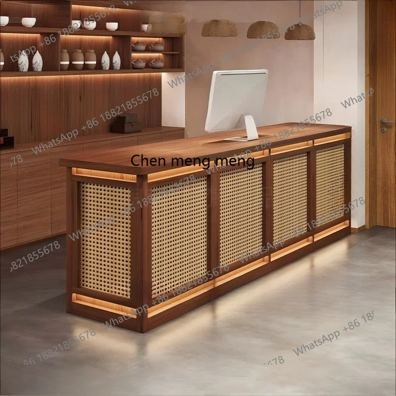 X Clothing shop, beauty salon checkout page Health center counter rattan, reception desk