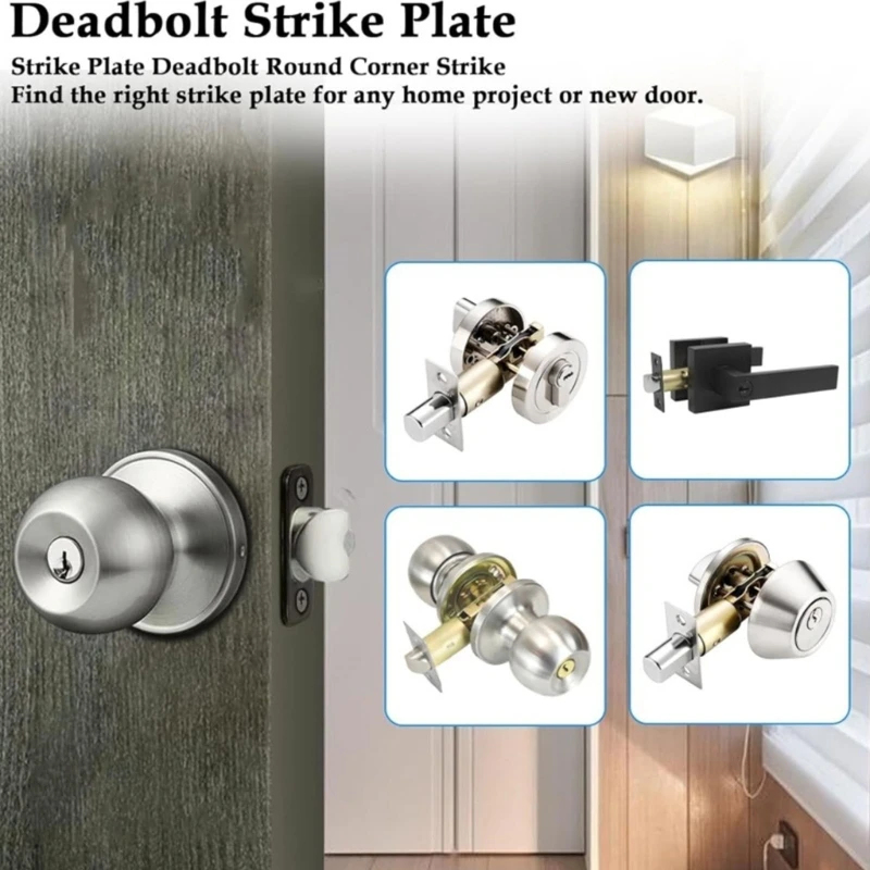 Large Hole Round Corner Strikes Backplate Prevents Sticking and Misalignment 