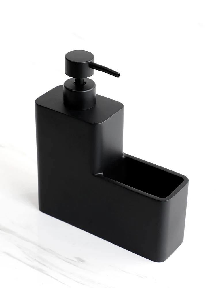 450ml Kitchen Dish Soap Dispenser Black Bathroom Liquid Soap Dispenser with Sponge Holder, Dish Soap Dispenser Pump Bottle