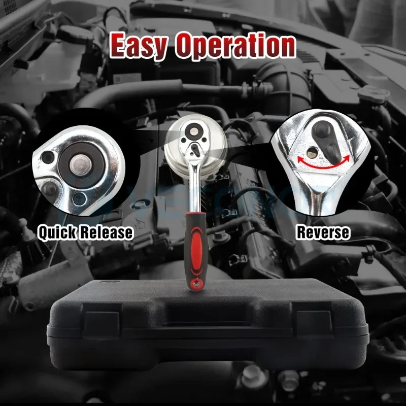 Oil Filter Wrench Cap Engine Filter Sleeve Tool Oil Filter Removal Wrench Socket Set with Special Spanner Portable Storage Case