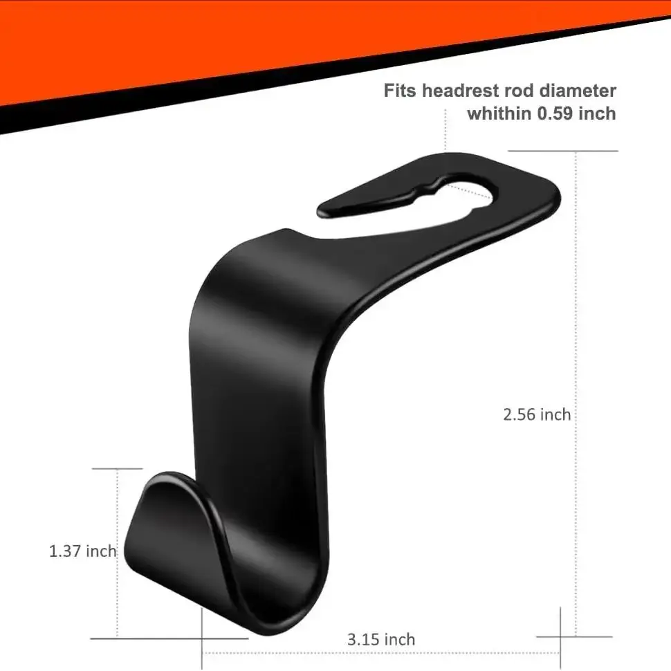 Universal Car Seat Headrest Hook Hanger Storage Car Back Seat Hooks Organizer Holder Clips for Handbag Auto Interior Accessories image 4