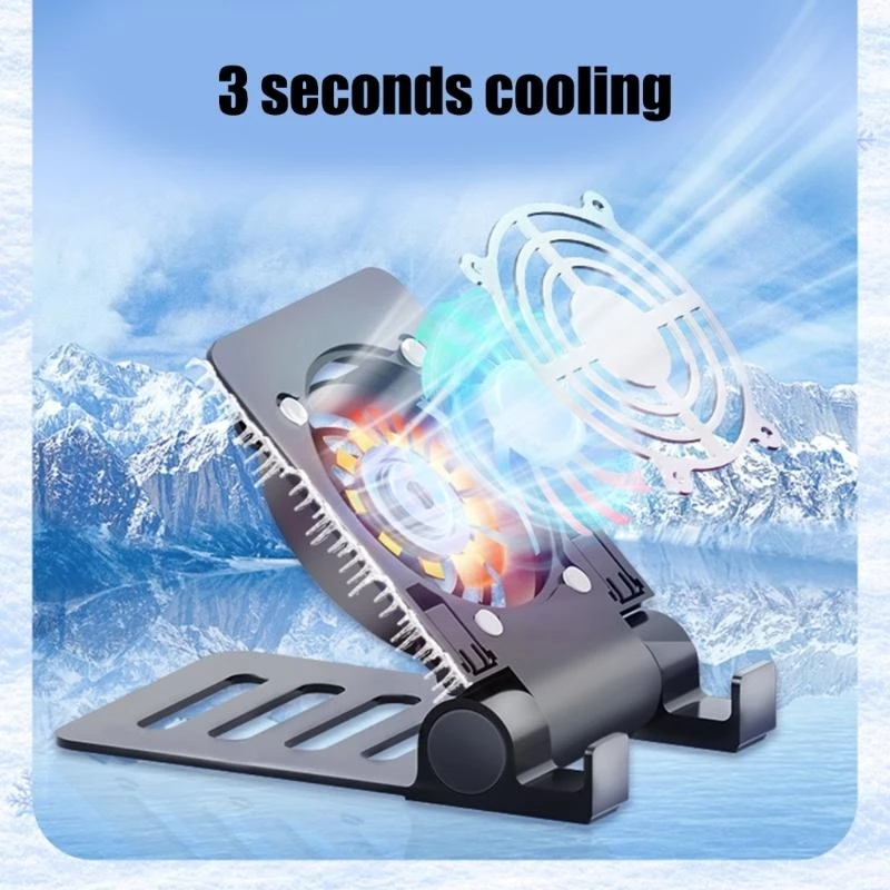 83CE USB Tablet Phone Cooling Stand, Quiet Fan With Stable Folding Bracket Cooling Support For Electronic Devices Stable Base