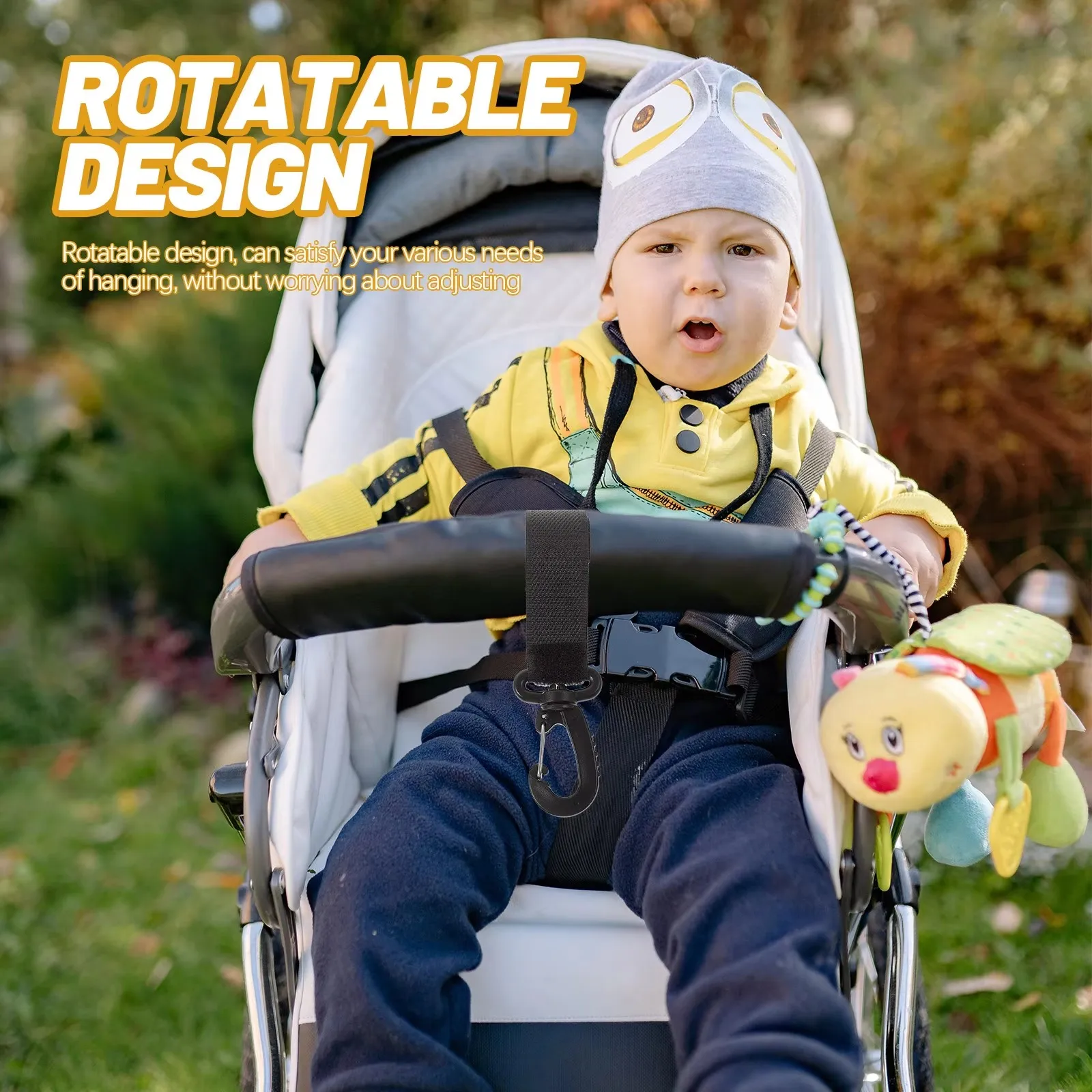 2-10Pc Professional Stroller Hooks Rotatable 360 Degree Swivel Design for Hanging Bags Keys Wallets on Baby Strollers Wheelchair