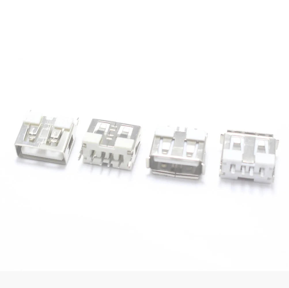 20PCS DIP USB Type A Female jack 4PIN AF 10.0 PCB Mount Socket Connector Curling Edge DIY Repair Phone Toy Parts