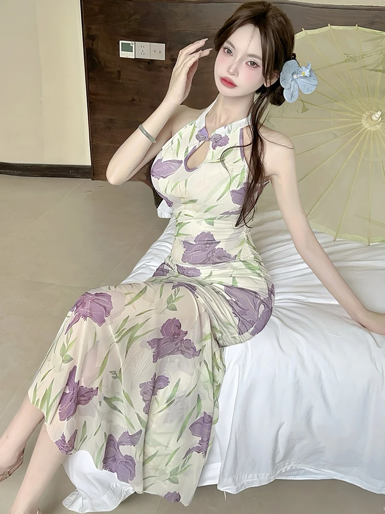 ผู้หญิง Boho ดอกไม้ Chic คอยาวชุดฤดูร้อน Elegant Ruffled ชุดลําลอง 2025 เกาหลีแฟชั่น Bodocn One Piece ชุด