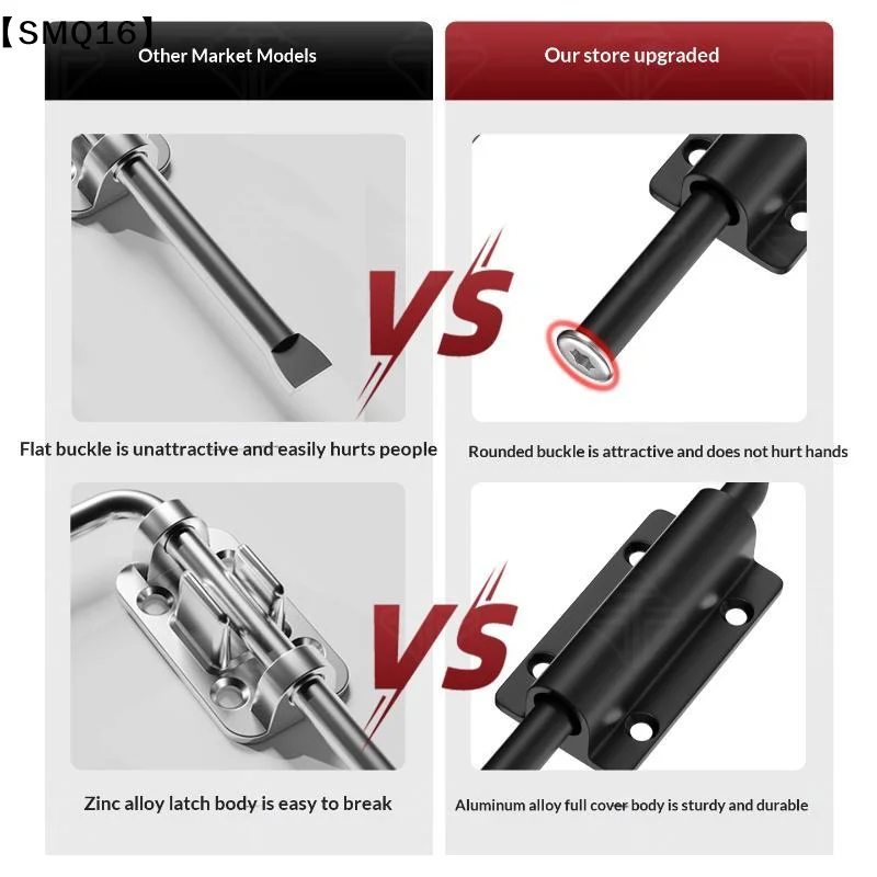 1PC Durable Aluminum Alloy Door Latch Lock 90/180 Degree Gate Latch Safety Anti-theft Buckle Bolts Door Buckle Hardware【SMQ】