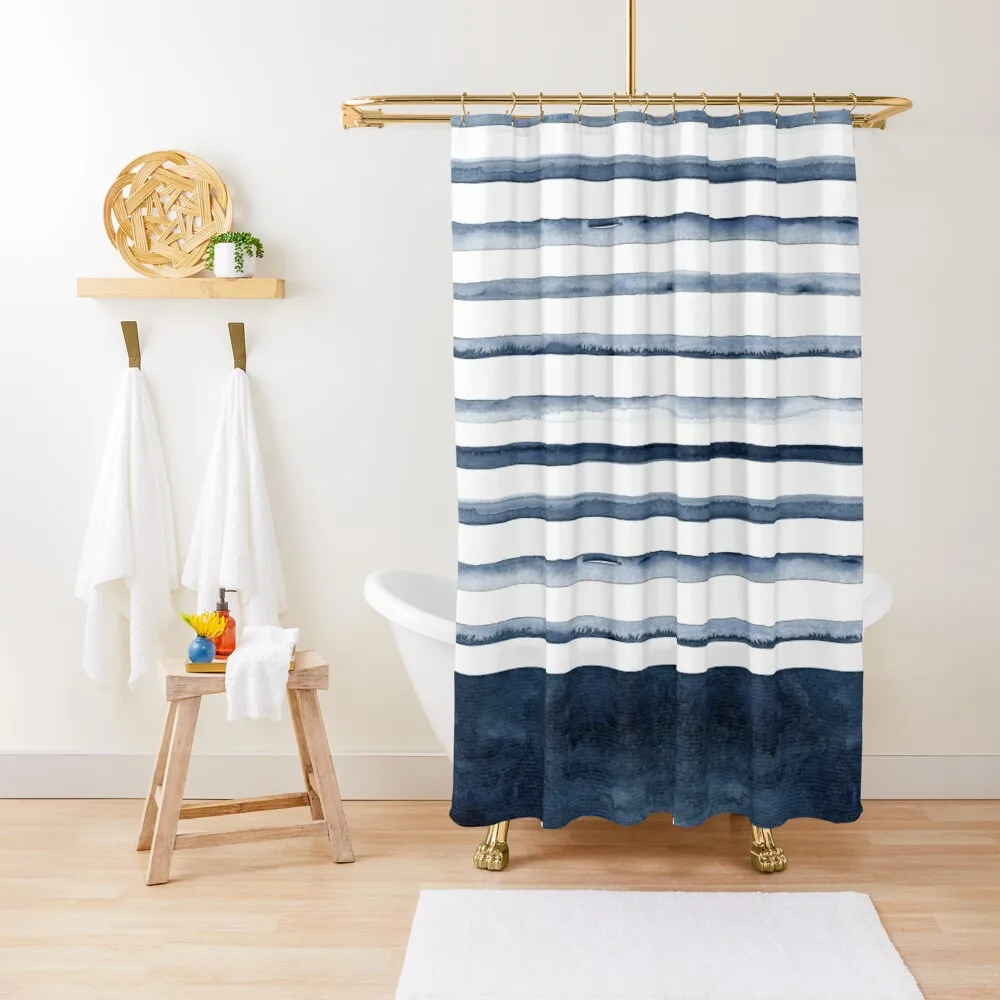 

Stripes | Watercolor Pattern Shower Curtain Bathroom Accessorys Waterproof Shower And Anti-Mold Luxury Bathroom Curtain