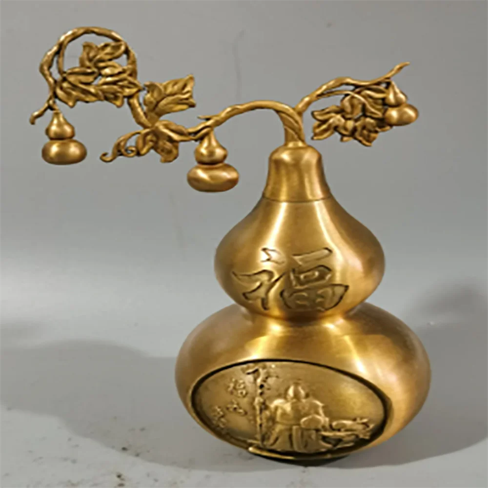 Metal longevity gourd, wealth attracting gourd, as lucky as the East China Sea, as long as the South Mountain birthday gourd ho