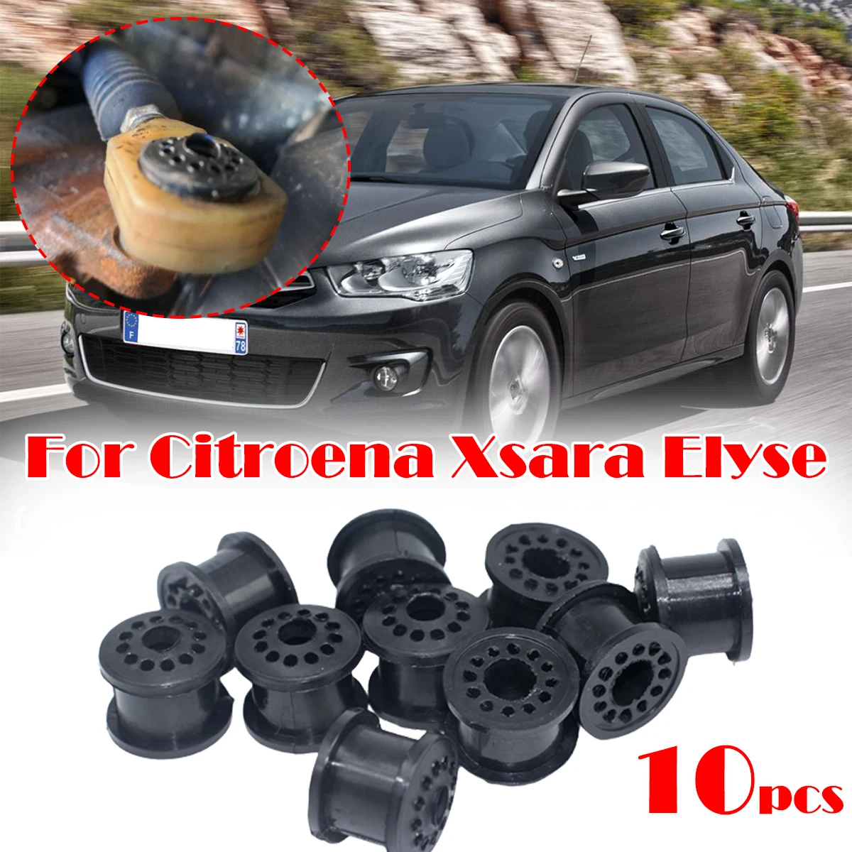 

10Pcs Manual Transmission Shift Cable Bushing For Citroena Xsara Elyse Gearbox Shifter Lever Linkage End Rubber 4S6P-7412-AA