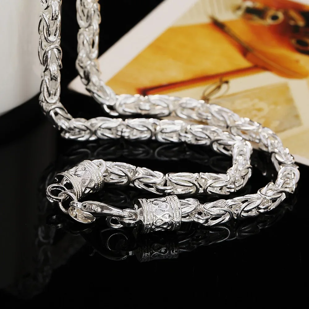 Factory Direct 925 Sterling Silver Necklaces for men women Charm Jewelry 20 Inches 50cm retro faucet Party Christmas Gifts