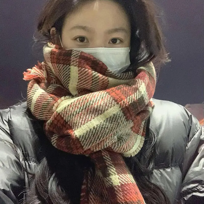 الشتاء الدفء شرابة وشاح طالب شبكة يندبروف رشاقته الدفء تنوعا موضة حسن المظهر المشاعر لينة لزجة امرأة شال