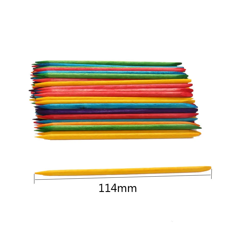 100PCS Orange Wood Sticks Nail Gel Polish Remove Drawing Painting Stick Dead Skin Pushes Rhinestones Picker Bead Manicure Tool