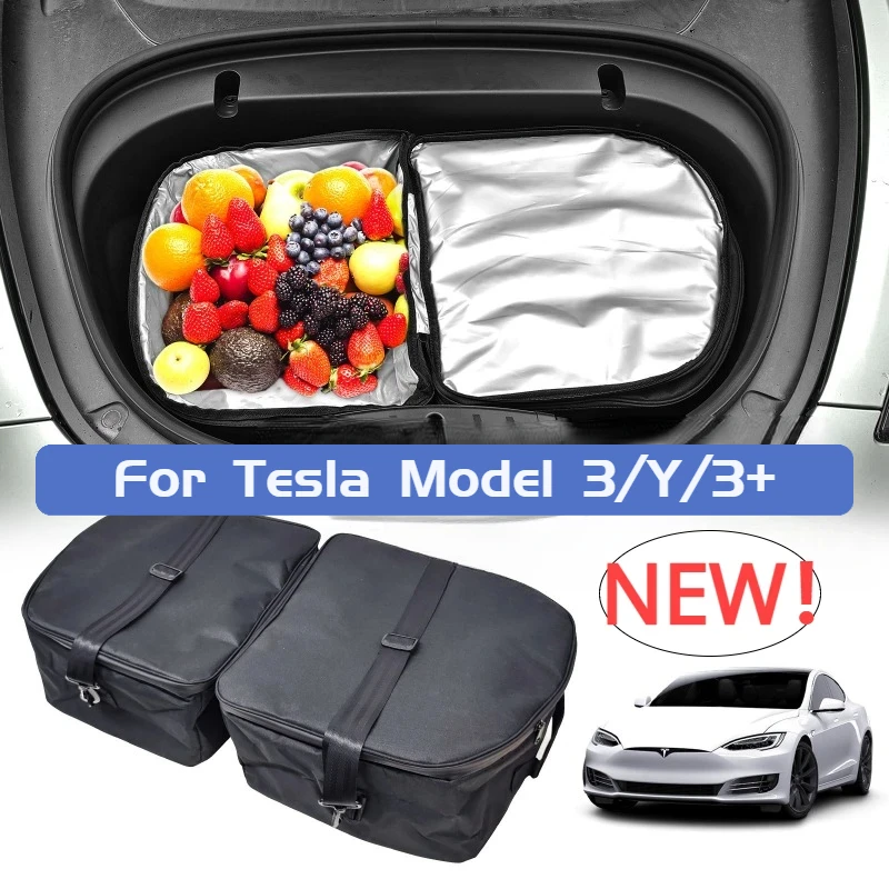 

For Tesla Model 3/Y/3+ Highland 2024 Front Trunk Luggage Storage Bag Portable Heat Preservation Outdoor Organizer Accessories