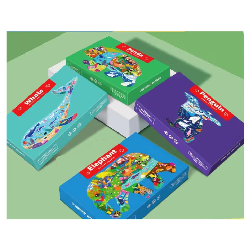 Montessori brinquedos educativos para crianças, quebra-cabeças de papel, quebra-cabeças, baleia, dinossauro, pinguim, presente intelectual DIY, novo