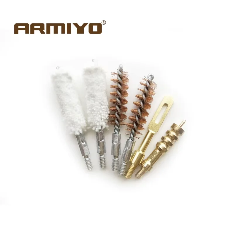 Armiyo Taktisches 7-teiliges Set.17Cal ~.30Cal Bürstenreinigungsstäbchen Patch-Halter Pin Kohlenstoff Langlebiges Kabelseil Jagdzubehör – Detail 1