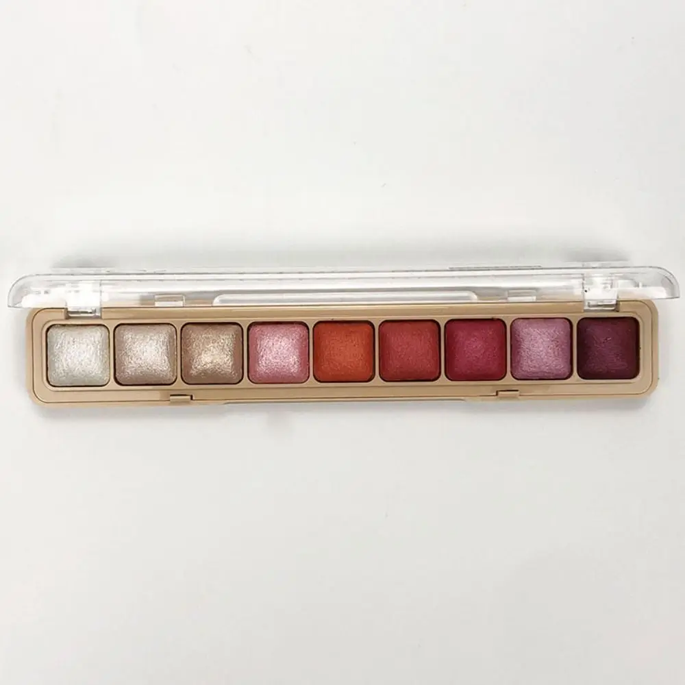 Paleta de sombra de ojos pigmentada de 9 colores, brillo Natural, lentejuelas, resistente al agua, herramienta de maquillaje de ojos de larga duración para chica