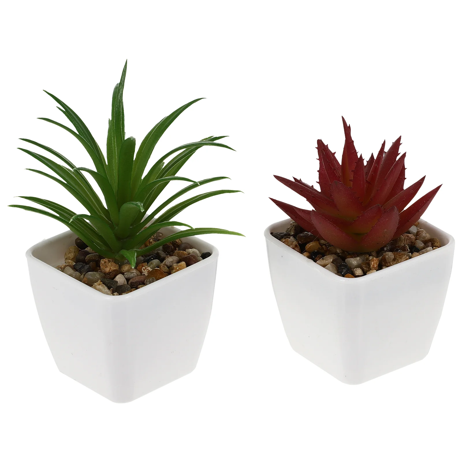 

2 Pcs Simulation Succulent Bonsai Artificial Plants Fake Mini Potted Simulated Succulents Realistic Decor Decorate