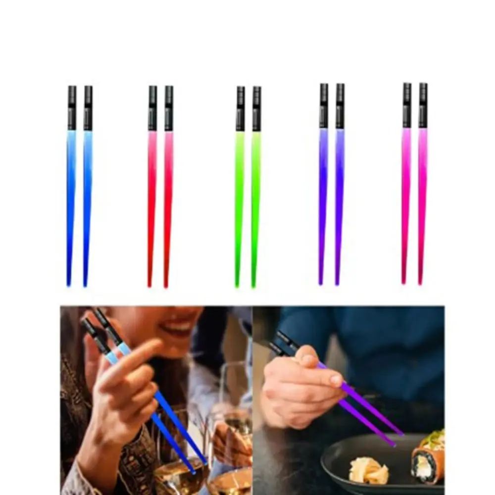 Tableware Glowing Light Saber Chopsticks Washable Reusable LED Chopstick Detachable Luminous Chopstick Party