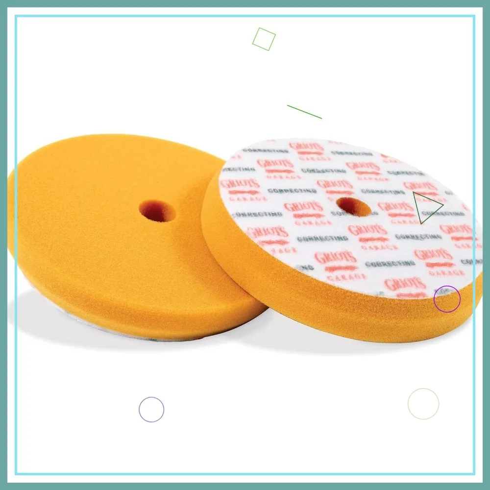 Orange Foam Polishing Pads for Cars, Removes Light to Moderate Paint Defects, Durable & Washable, 6.5 Inch Set of 2