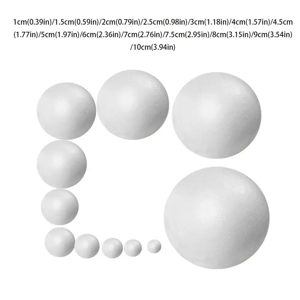 1cm 1.5cm 2cm 2.5cm 3cm 4cm white foam Round balls Mini Polystyrene Styrofoam craft Decoration Christmas balls view 6