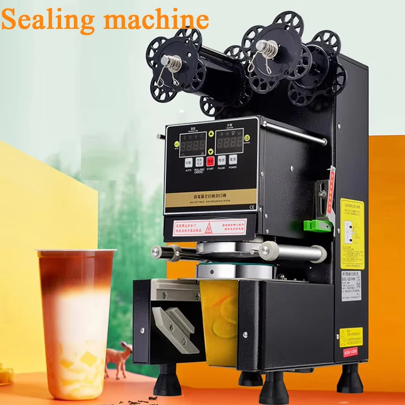 PBOBP Milk Tea Sealing Machine Hand Press Commercial Soymilk Beverage Paper Plastic Cup Digital Display Counting