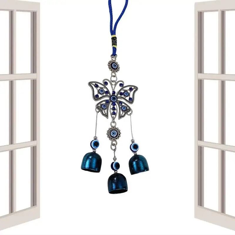 Wind Chimes With Bells Turkish Blue Evil Eye Hangable Car Wall Decoration Evil Eye Wind Bell Blue Evil Eye Wind Chimes For Car