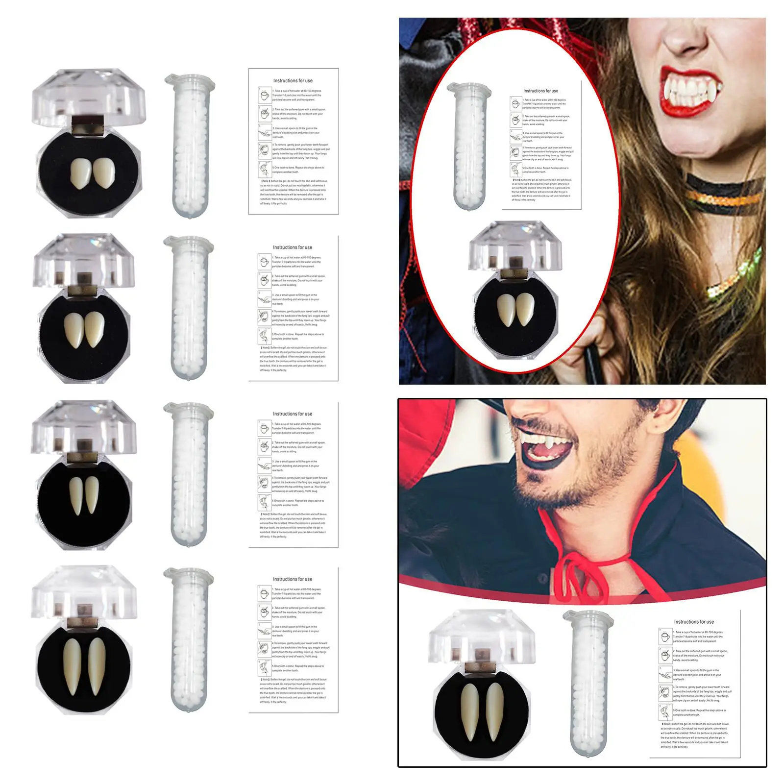 

Halloween Fangs Fake Teeth Party Fangs Decorations for Stage Performance