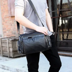 luxury brand men's messenger bag Random Retro leather shoulder Crossbody bags handbags man Business Laptop bolsos сумка мужская