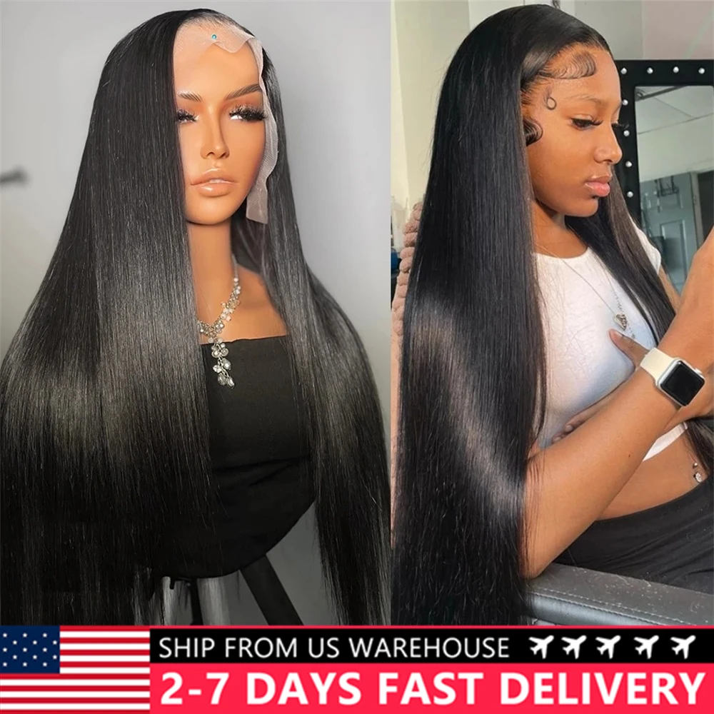 360 Lace Wig 30 32 36 Inch Brazilian Bone Straight 13x4 13x6 Transparent Lace Front Human Hair Wigs For Women Pre Plucked Bling