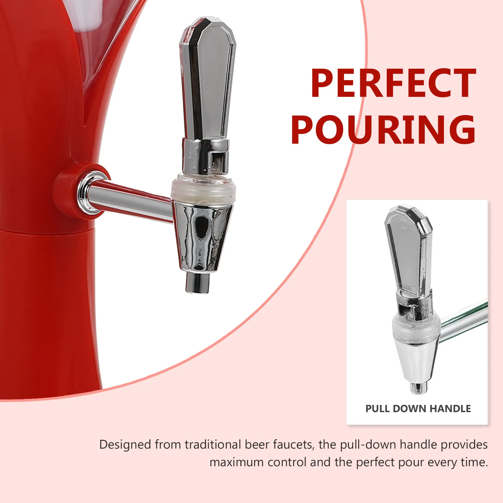 1Pcs Luminescent Beverage Dispenser 1.5L Pull-Down Faucet Tower for Beer Lovers Home Brewers Parties Outdoor Bar Use