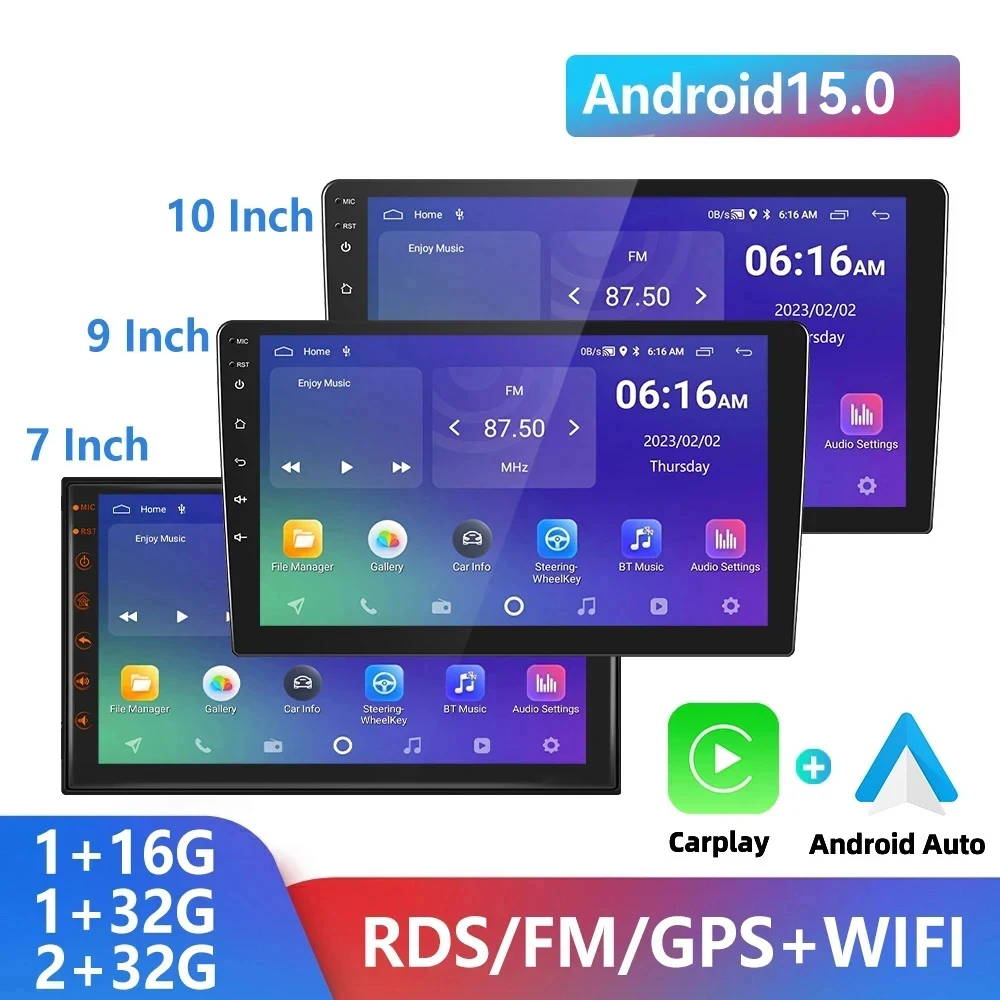 

Android 15 7 "9" 10 "в автомобильном мультимедийном видеоплеер, универсальный 2DIN стерео радио GPS для Volkswagen Nissan Hyundai Kia Toyota