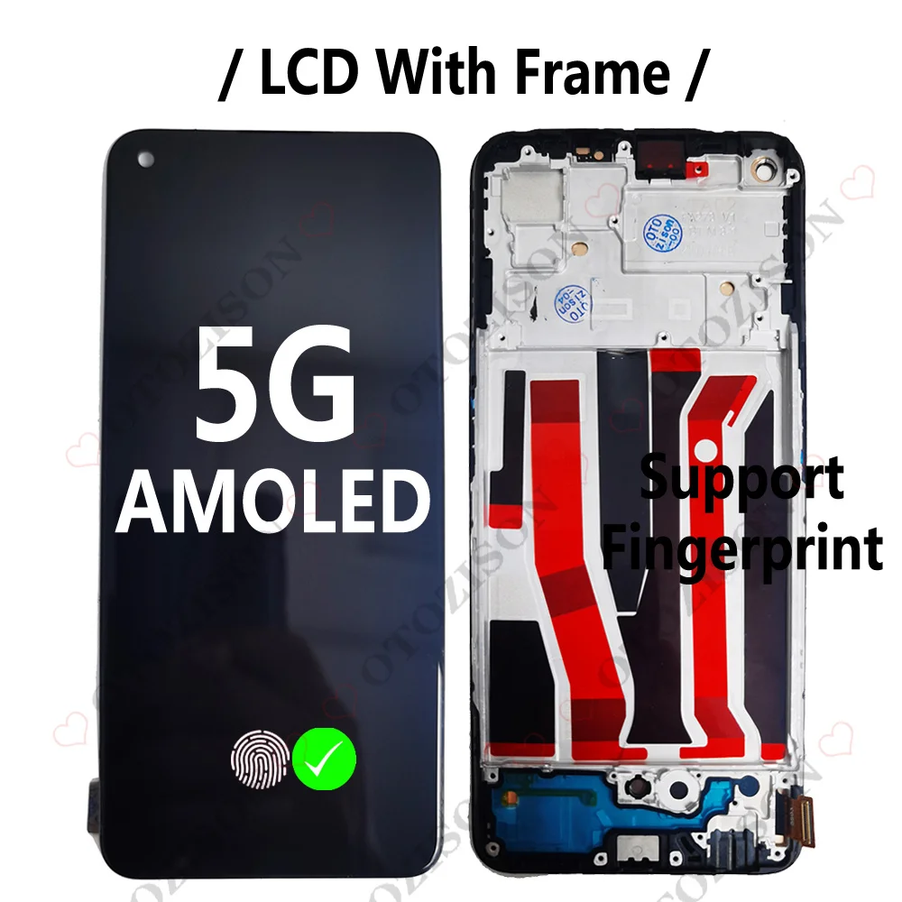 AMOLED LCD With Frame For OPPO A95 4G CHP2365 CPH2365 LCD A95 5G PELM00 Display Screen Touch Digitizer Assembly A95 Replacement