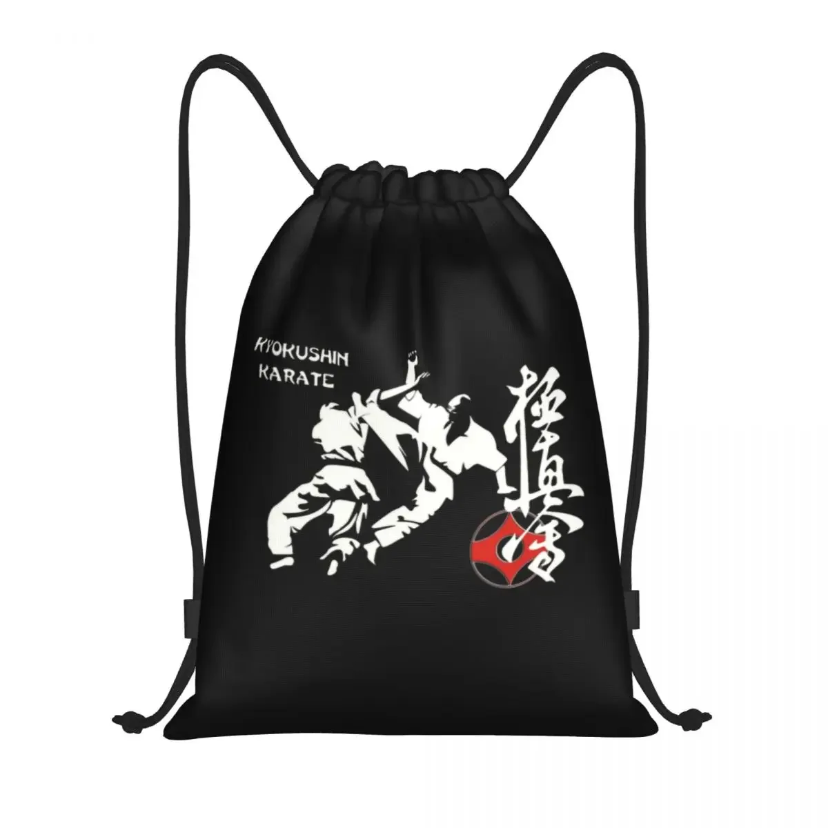 Kyokushi Karate Kumite Scene Drawstring Backpack Sports Gym Bag for Women Men Fighter Martial Arts Training Sackpack