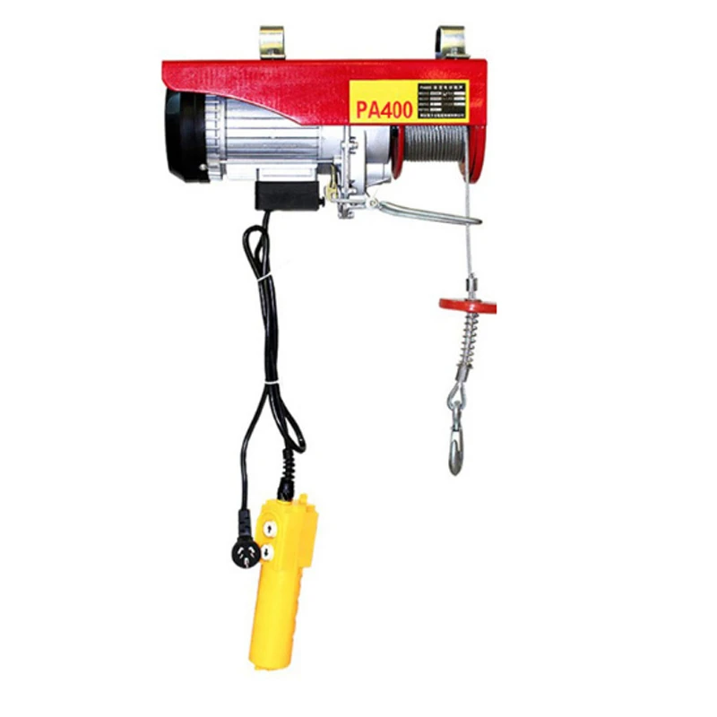 Hot Sale Small electric PA400 Mini Portable Hoist Crane 12/20/30m steel wire windlass Small Home Crane Renovation