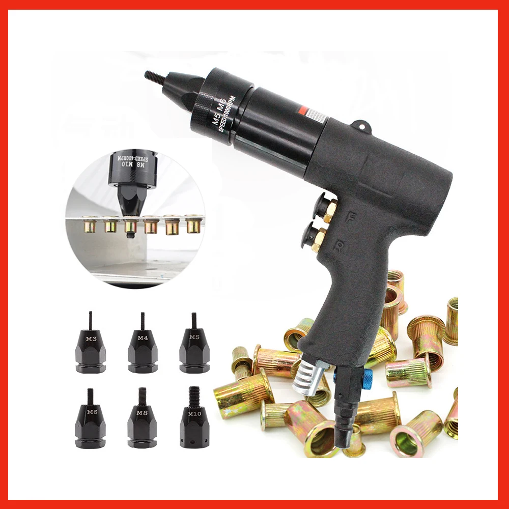 新型セルフロック式空気圧リベットナットガンツール、ねじ込み式プルセッターリベッター、リブナットツール（m3、m4、m5、m6、m8、m10、m12ナット用）