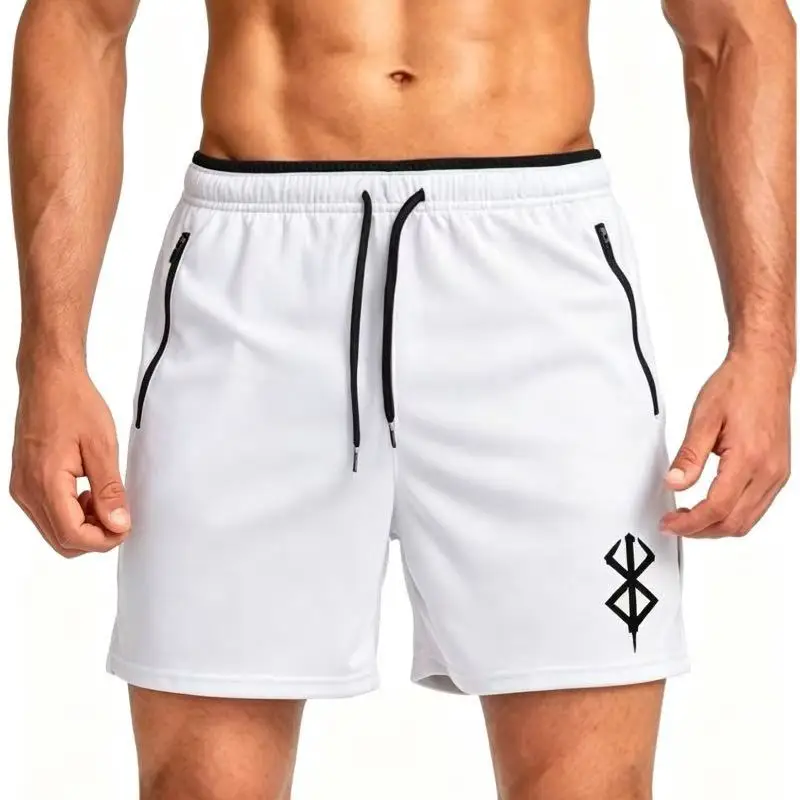 Men's Lightweight Mesh Sports Shorts Printed Elastic Drawstring for Fitness Jogging Gym Workout Casual Summer Sports Shorts